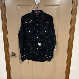 Rock & Roll Cowgirl Black Shirt with Pink Details